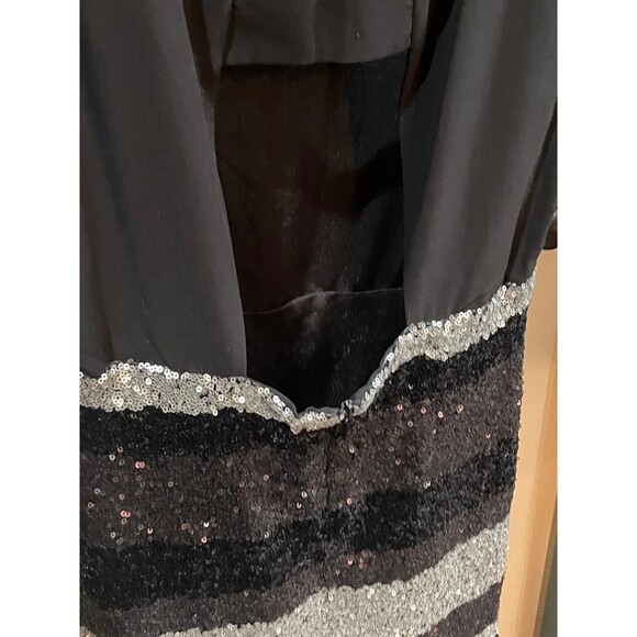 Small Andree Blue sequin party cocktail dress black silver gold homecoming - Picture 10 of 12